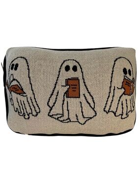 Ghoulish Ghost Reading Book Decorative Pillow - NWT **